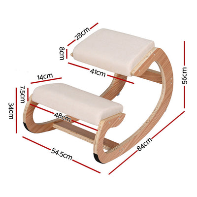 Artiss Kneeling Chair Ergonomic Posture Chair with Memory Foam Balance Stool for Home Office Gaming 120kg Weight Capacity Beige