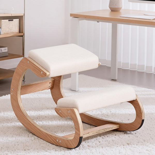 Artiss Kneeling Chair Ergonomic Posture Chair with Memory Foam Balance Stool for Home Office Gaming 120kg Weight Capacity Beige Awezingly