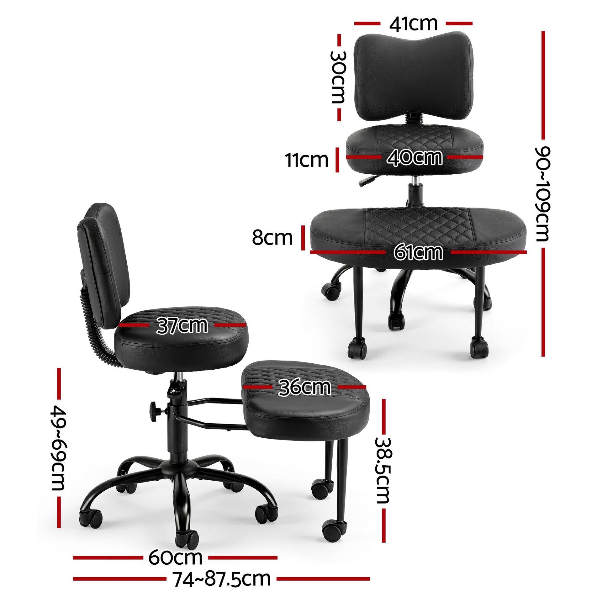 Artiss Cross Legged Kneeling Chair Adjustable Meditation Ergonomic Office Seat Awezingly