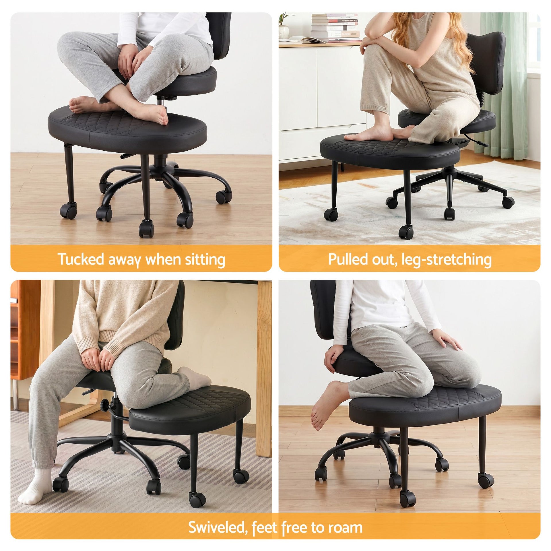 Artiss Cross Legged Kneeling Chair Adjustable Meditation Ergonomic Office Seat Awezingly