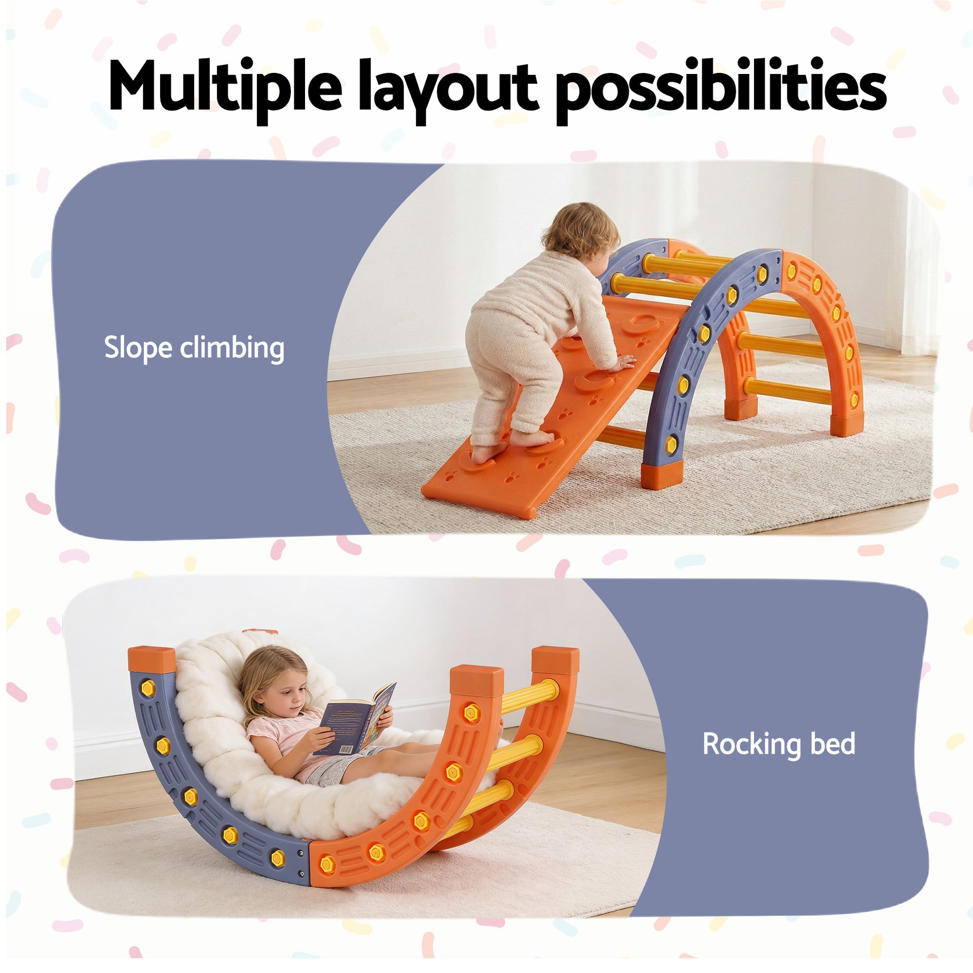 Keezi Kids Climbing Frame Set With Slide Indoor Outdoor Toddler Toys Pikler Arch Climber Awezingly