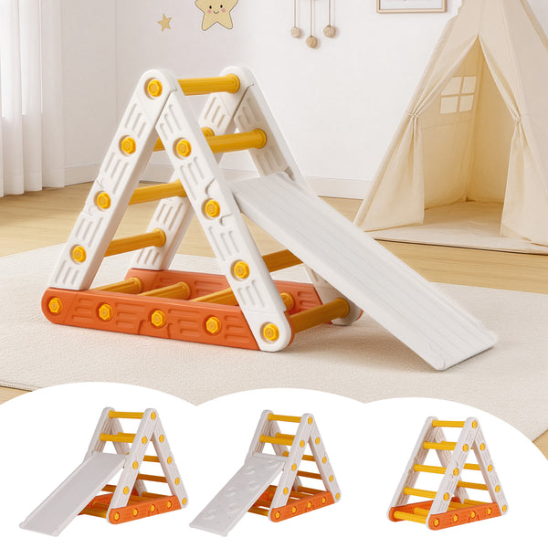 Keezi Kids Climbing Frame Set With Slide Indoor Outdoor Toddler Toys Pikler Triangle Climber Awezingly