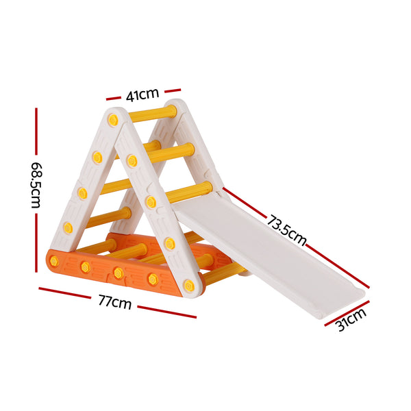 Keezi Kids Climbing Frame Set With Slide Indoor Outdoor Toddler Toys Pikler Triangle Climber Awezingly