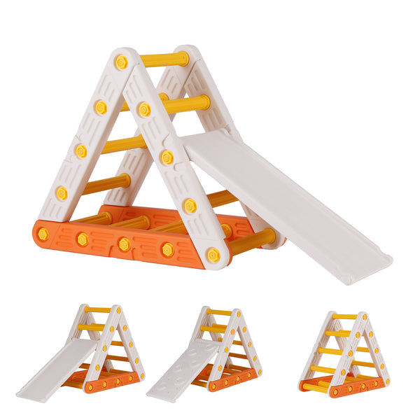 Keezi Kids Climbing Frame Set With Slide Indoor Outdoor Toddler Toys Pikler Triangle Climber Awezingly