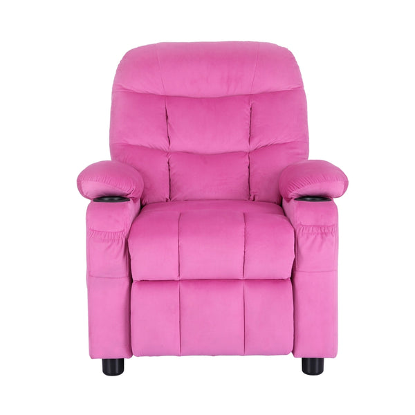 Keezi Kids Recliner Chair Pink Velvet Sofa Lounge Couch Children Charis Armchair Keezi
