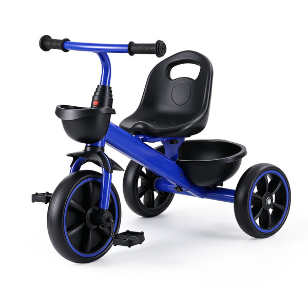 RIGO Tricycle Bike, Kids Bike with 3 wheels, basket Carbon Steel 68cm Blue Awezingly