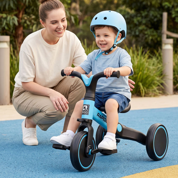 RIGO Tricycle Bike, Kids Bike with 3 wheels, Carbon Steel 70cm Blue Awezingly