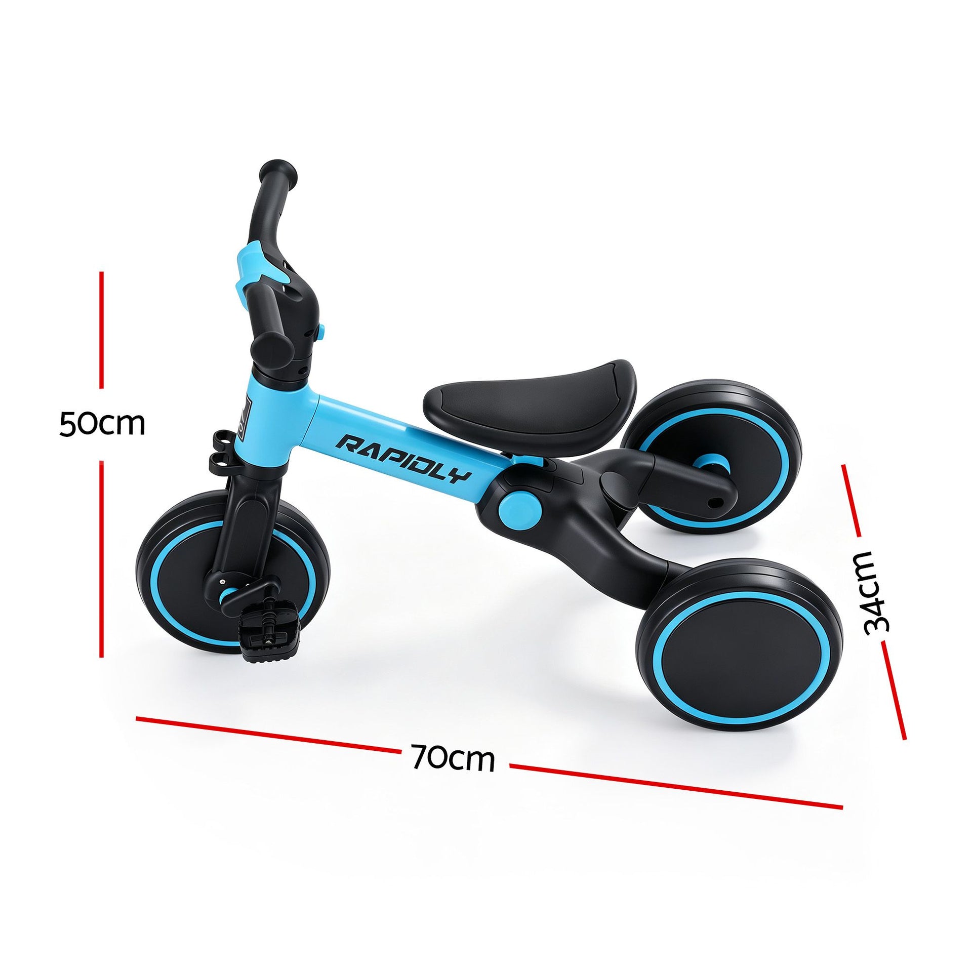 RIGO Tricycle Bike, Kids Bike with 3 wheels, Carbon Steel 70cm Blue Awezingly