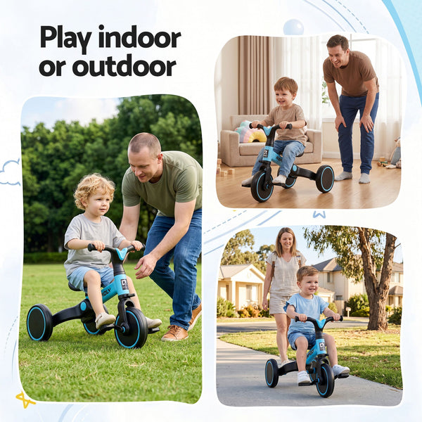 RIGO Tricycle Bike, Kids Bike with 3 wheels, Carbon Steel 70cm Blue Awezingly