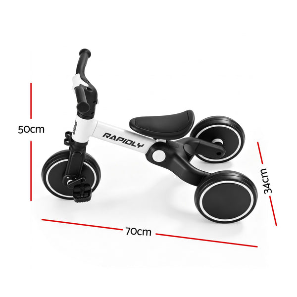 RIGO Tricycle Bike, Kids Bike with 3 wheels, Carbon Steel 70cm White Awezingly