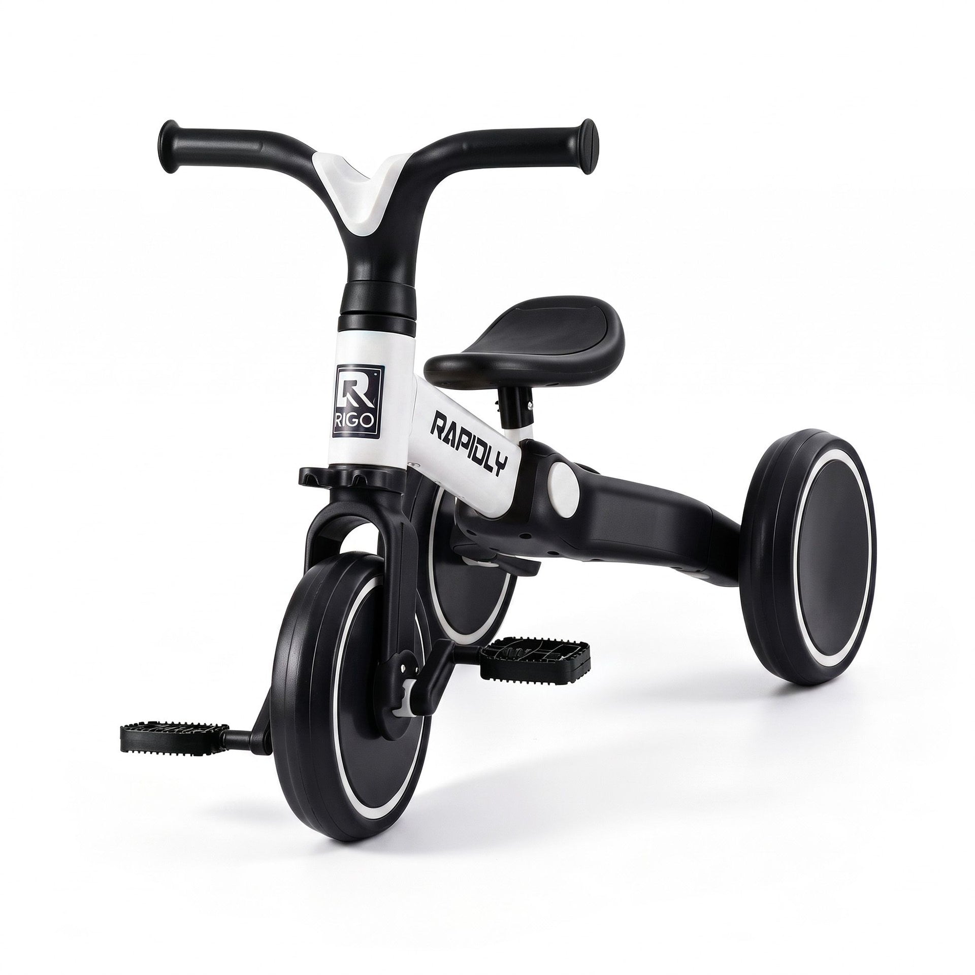 RIGO Tricycle Bike, Kids Bike with 3 wheels, Carbon Steel 70cm White Awezingly