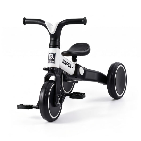 RIGO Tricycle Bike, Kids Bike with 3 wheels, Carbon Steel 70cm White Awezingly