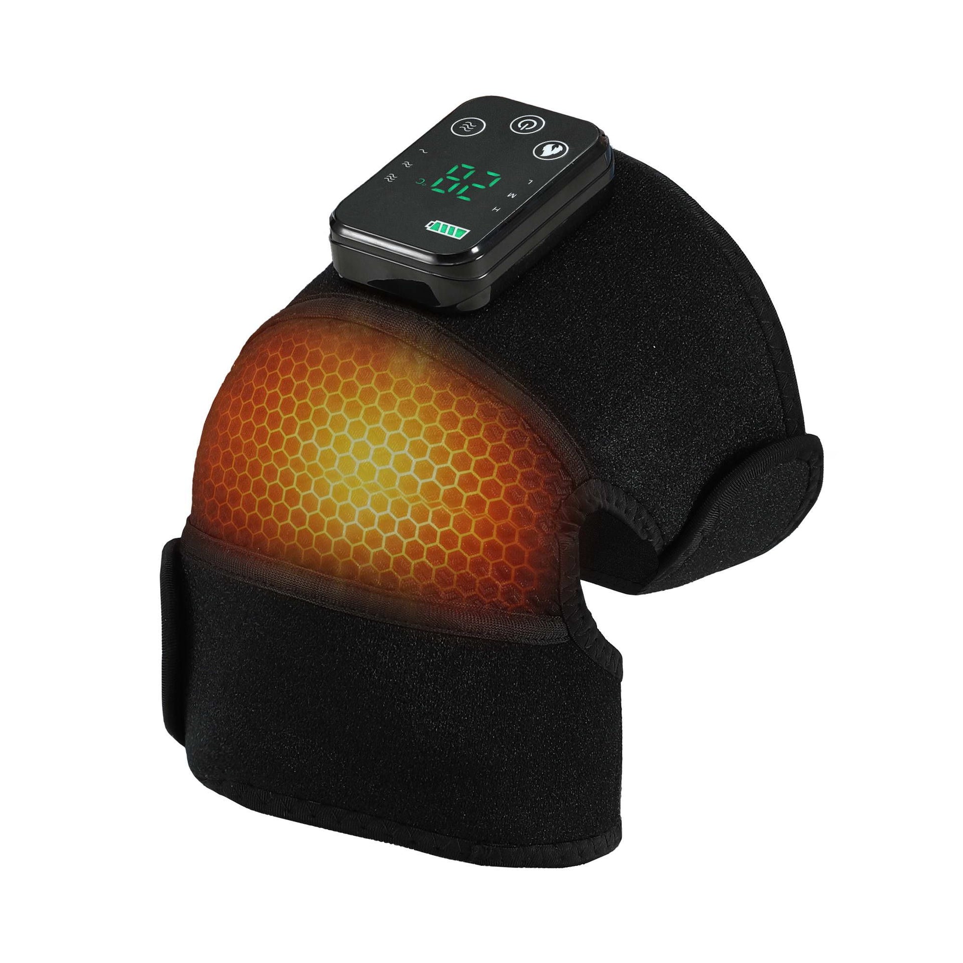 Livemor Knee Massager with Heat, Cordless Heated Knee Massage for Pain Relief with 3 Heating Levels, 3 Vibration Modes,Gentle Lights, Adjustable Straps, 3-in-1, Gift for Men and Women Livemor
