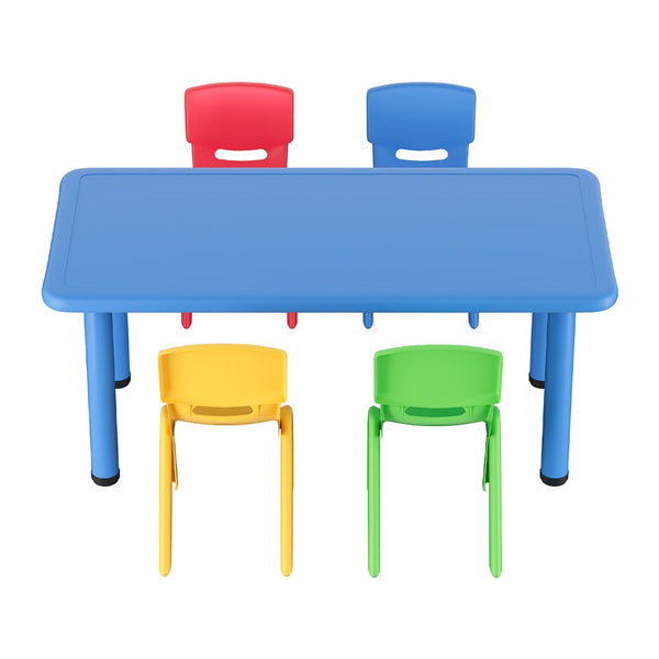 Keezi 5PCS Kids Table and Chairs Set Children Study Desk Furniture Plastic 4 Chairs Awezingly