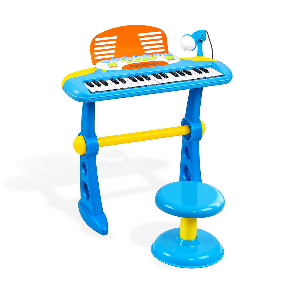 Keezi Kids Piano Keyboard 37 Keys Electronic Musical Instrument Set w/ Stool Microphone Awezingly