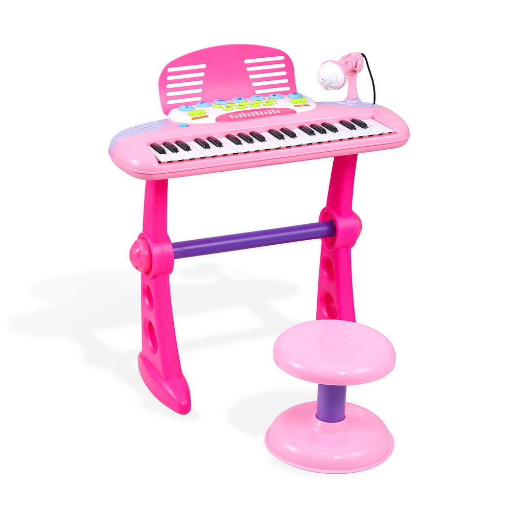 Keezi Kids Piano Keyboard 37 Keys Electronic Musical Instrument Set w/ Stool Microphone Awezingly