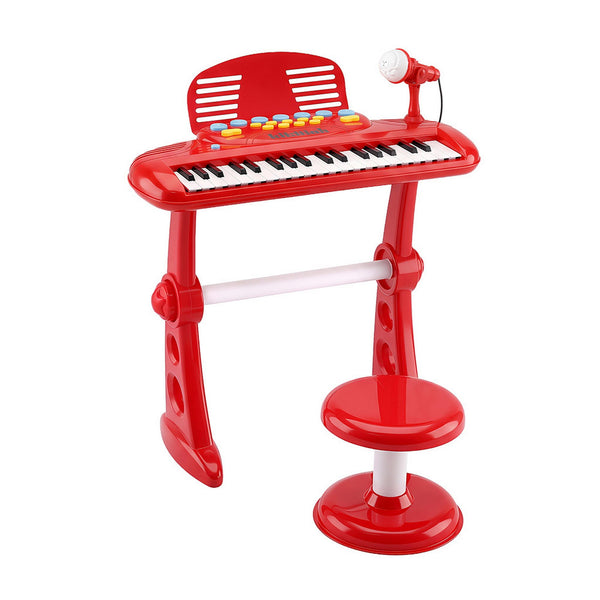 Keezi Kids Piano Keyboard 37 Keys Electronic Musical Instrument Set w/ Stool Microphone Awezingly