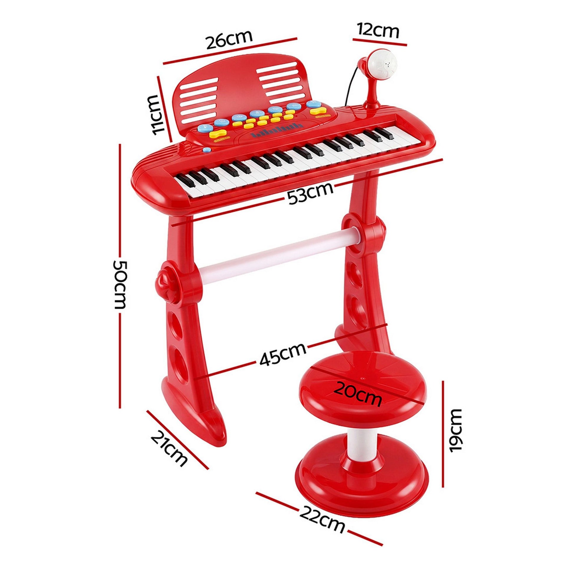 Keezi Kids Piano Keyboard 37 Keys Electronic Musical Instrument Set w/ Stool Microphone Awezingly