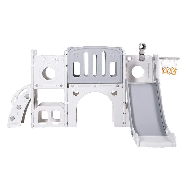 Keezi Kids Slide Swing Set Ball Hoop Rings Football Outdoor Toys Awezingly