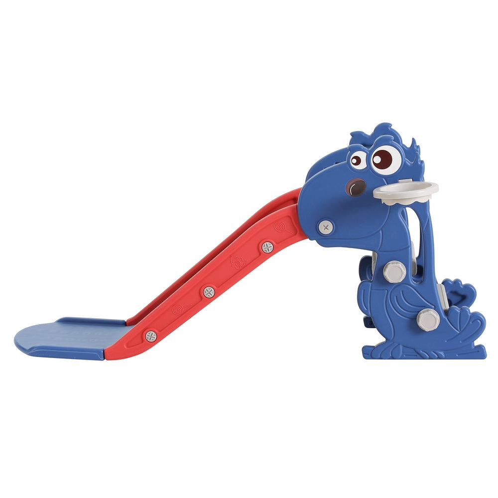 Keezi Kids Slide Set Basketball Hoop Outdoor Playground Toy Dragon 90cm Blue Keezi