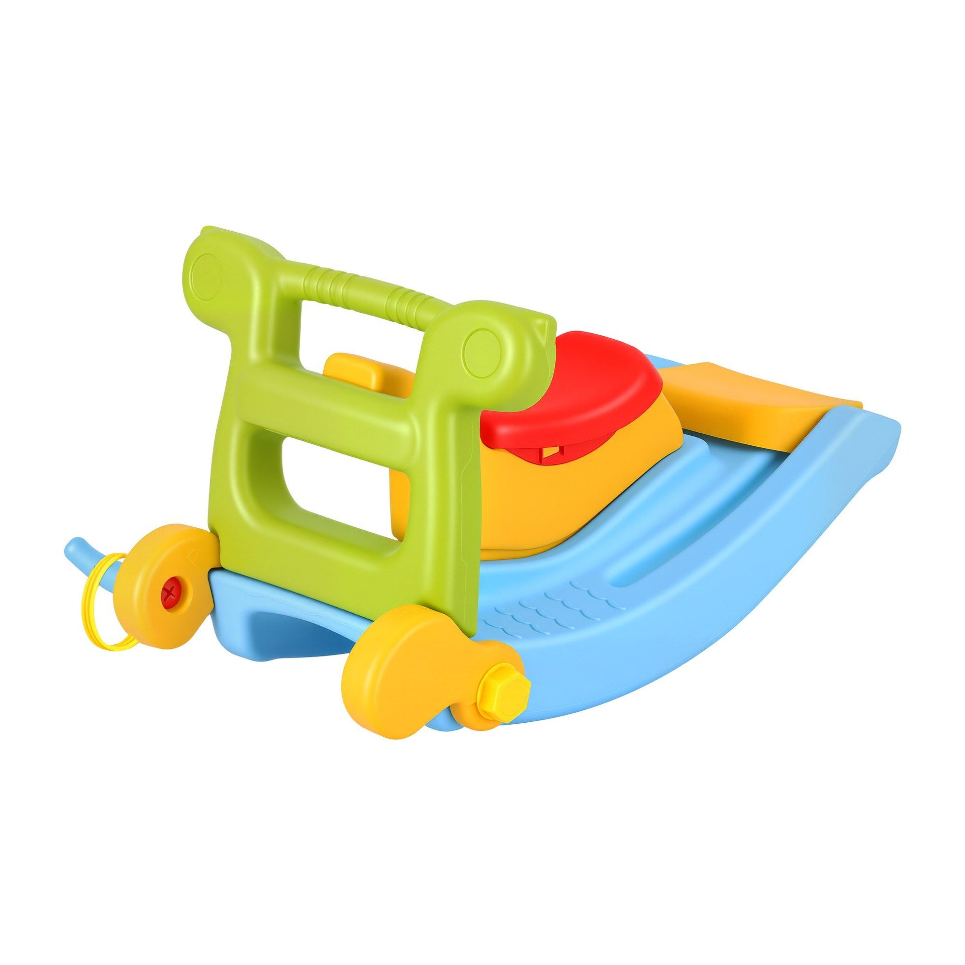 Keezi Kids Slide Set Toddler Indoor Playset Rocking Horse Ring Toss Multi Colour Awezingly