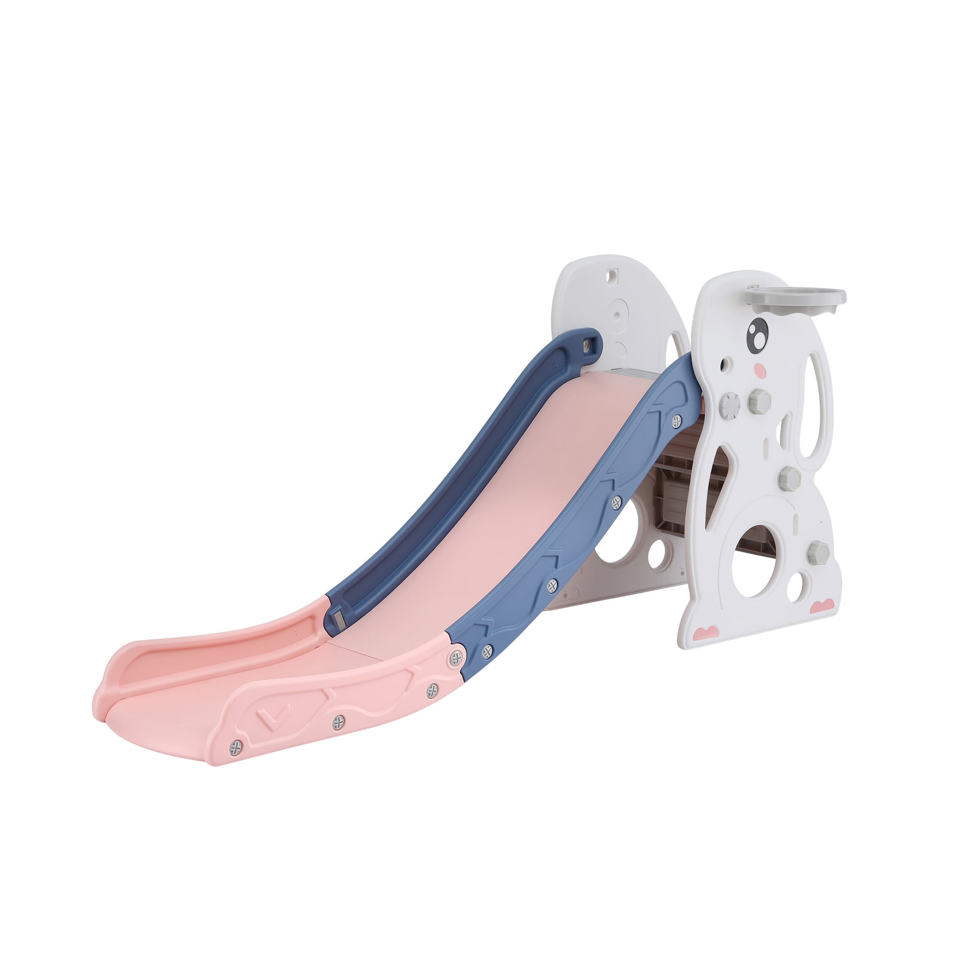 Keezi Kids Slide Set Basketball Hoop Ring Outdoor Playground Toy Rabbit 147cm Awezingly