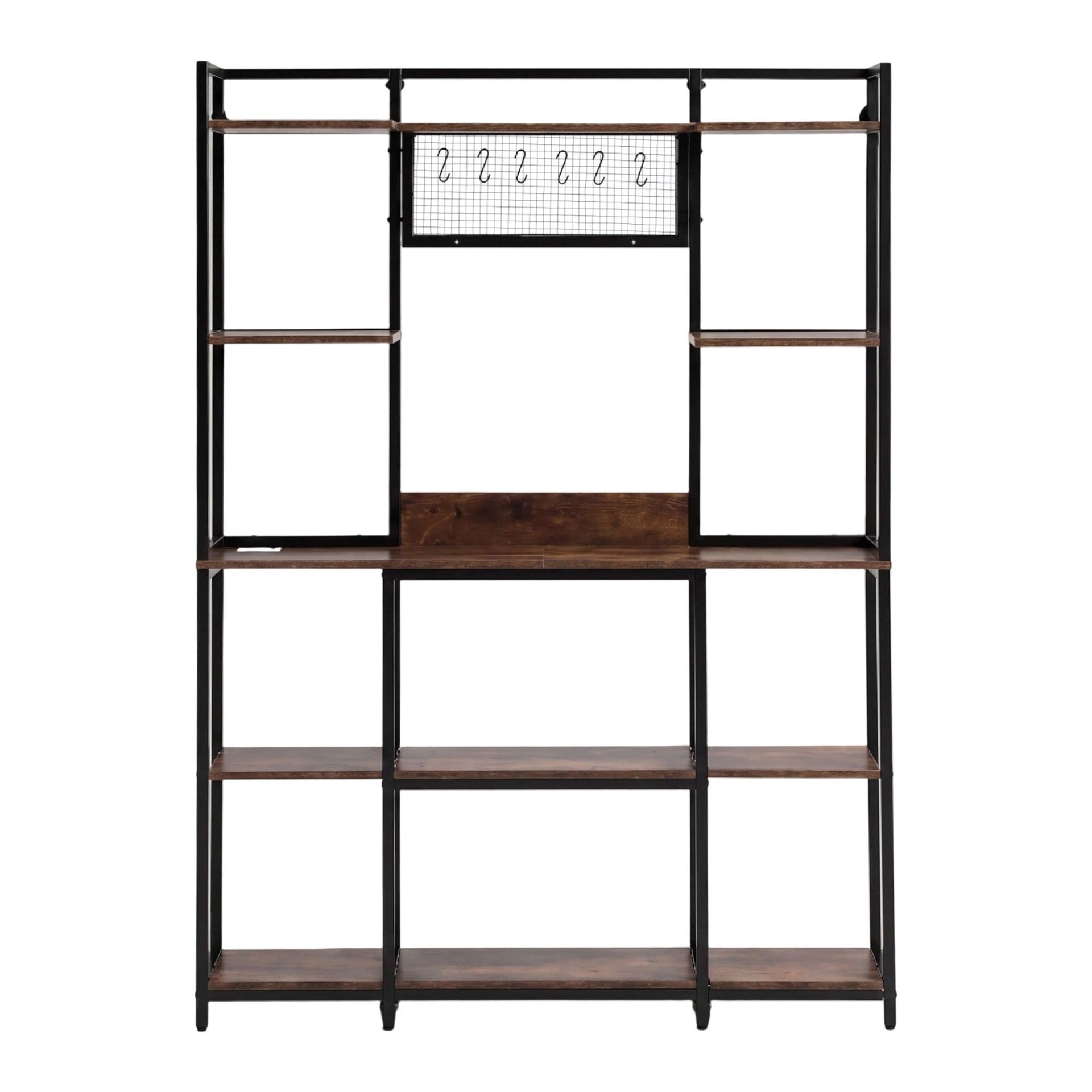 Artiss Kitchen Rack with 6 Hooks Microwave Storage Shelf 120cm x 170cm Awezingly