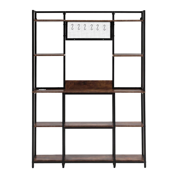 Artiss Kitchen Rack with 6 Hooks Microwave Storage Shelf 120cm x 170cm Awezingly