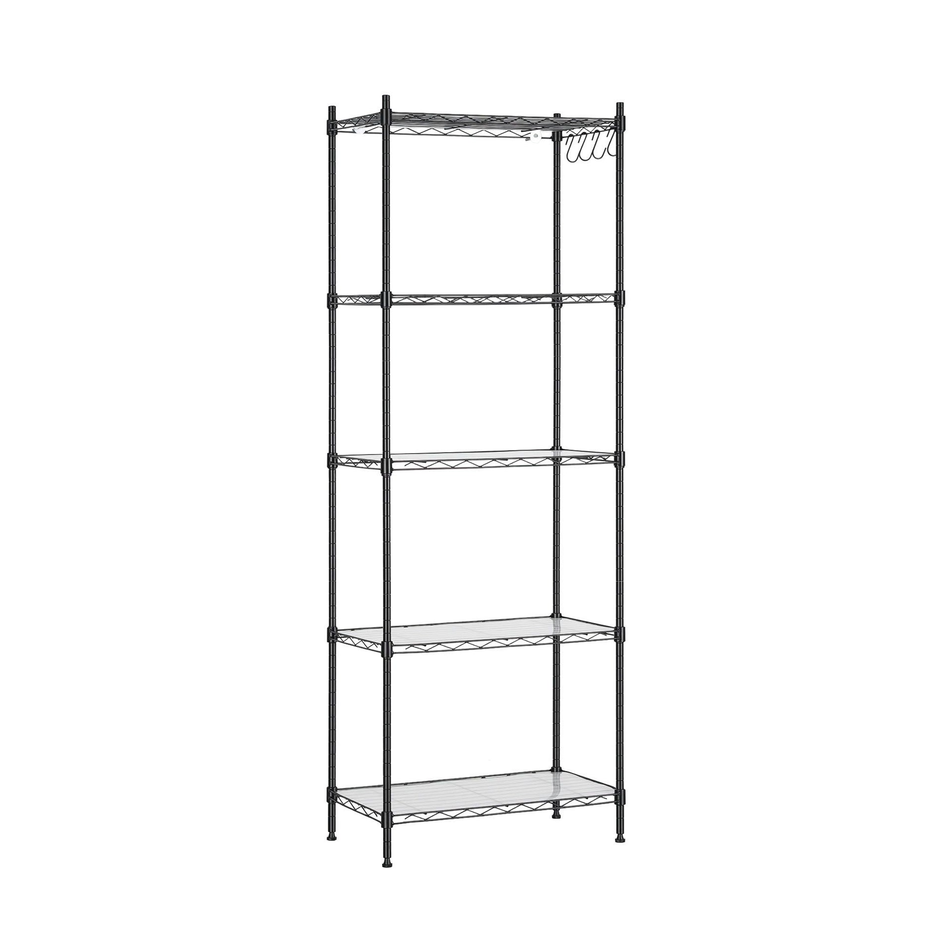 Artiss 5-Tier Kitchen Rack Shelf Shelving Unit 55x30x150CM Adjustable Metal Storage Shelves Black Awezingly