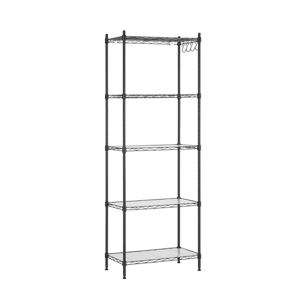 Artiss 5-Tier Kitchen Rack Shelf Shelving Unit 55x30x150CM Adjustable Metal Storage Shelves Black Awezingly
