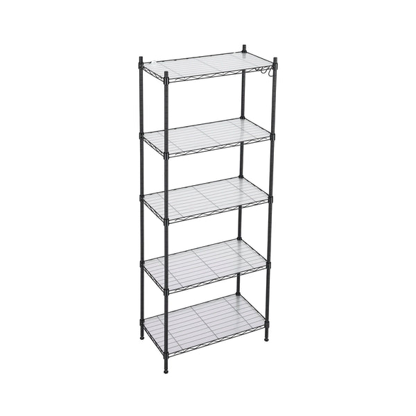Artiss 5-Tier Kitchen Rack Shelf Shelving Unit 55x30x150CM Adjustable Metal Storage Shelves Black Awezingly