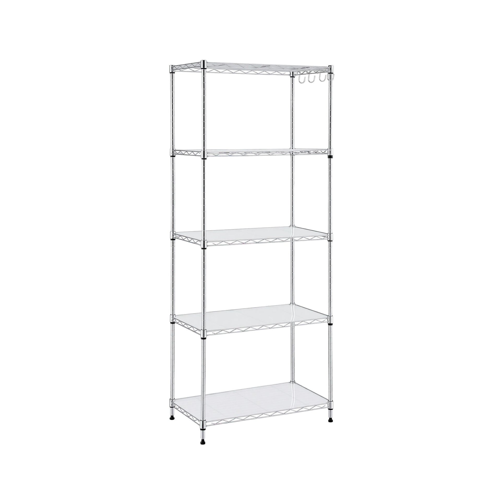 Artiss 5-Tier Kitchen Rack Shelf Shelving Unit 60x35x150CM Adjustable Metal Storage Shelves Silver Awezingly