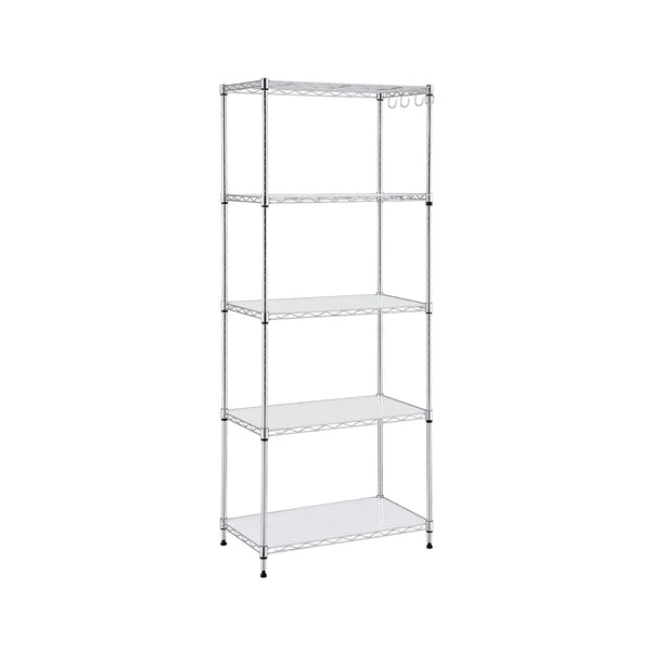 Artiss 5-Tier Kitchen Rack Shelf Shelving Unit 60x35x150CM Adjustable Metal Storage Shelves Silver Awezingly