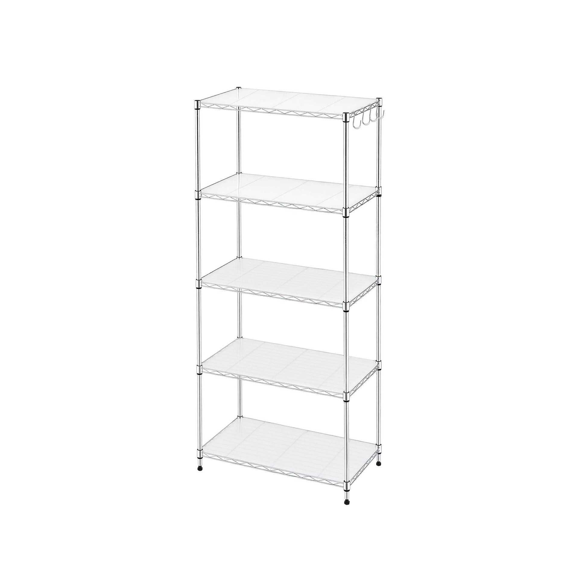 Artiss 5-Tier Kitchen Rack Shelf Shelving Unit 60x35x150CM Adjustable Metal Storage Shelves Silver Awezingly