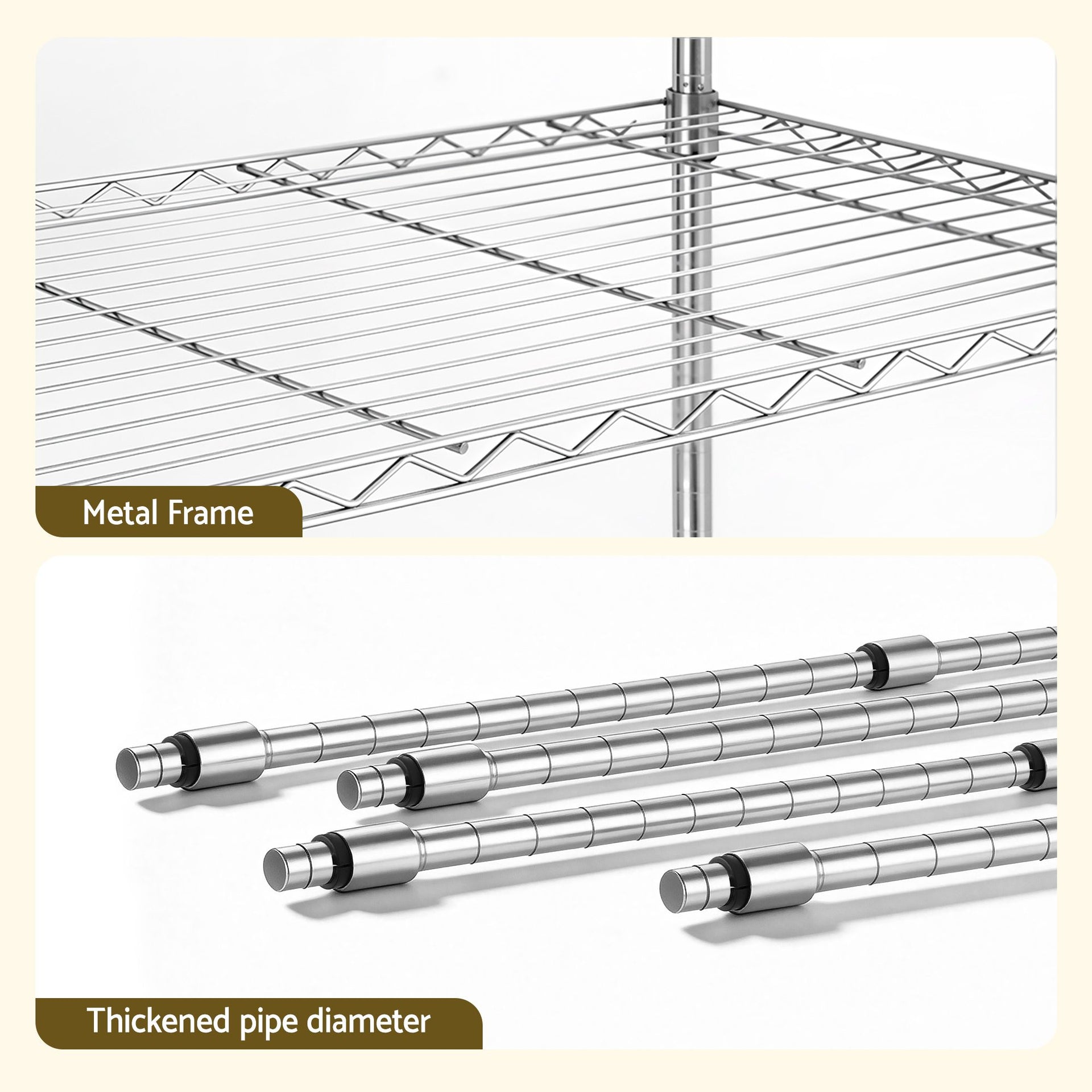 Artiss 5-Tier Kitchen Rack Shelf Shelving 90x35x182CM Adjustable Metal Storage Shelves Artiss