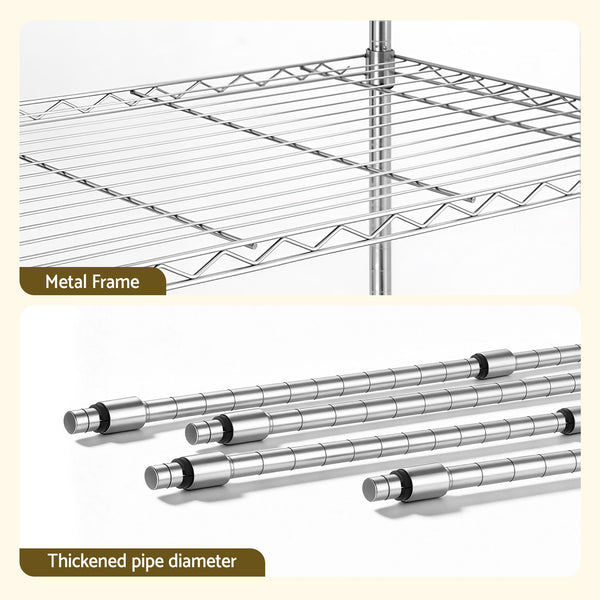Artiss 5-Tier Kitchen Rack Shelf Shelving 90x35x182CM Adjustable Metal Storage Shelves Artiss