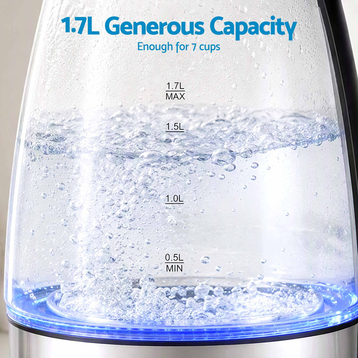 Devanti 1.7L Glass Electric Kettle Awezingly