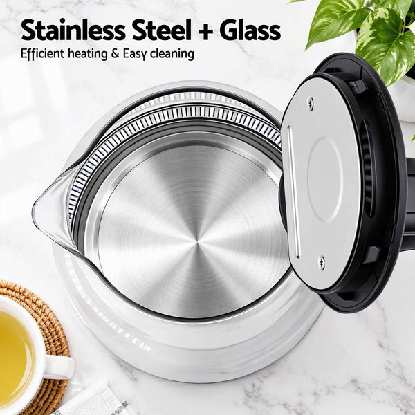 Devanti 1.7L Glass Electric Kettle Awezingly