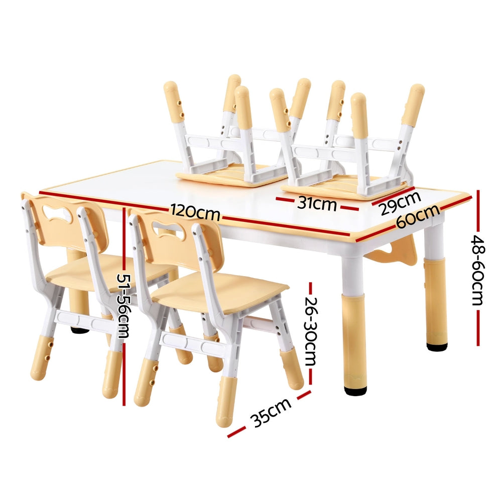1 Keezi Kids Table and 4 Chairs Set Graffiti Awezingly