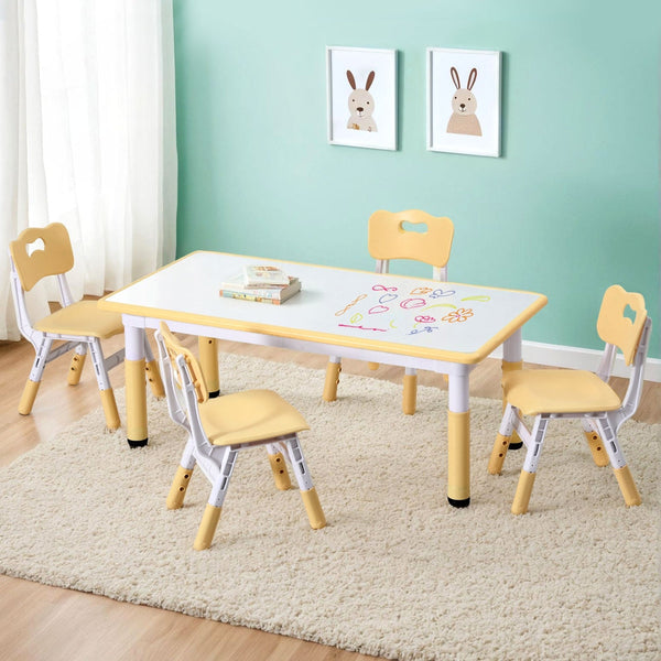 1 Keezi Kids Table and 4 Chairs Set Graffiti Awezingly