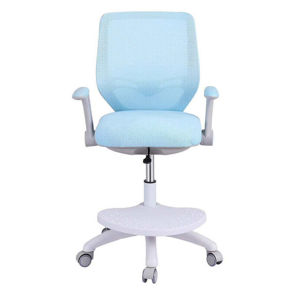 Keezi Kids Ergonomic Study Chair Adjustable w/ Wheels Footrest Blue Awezingly