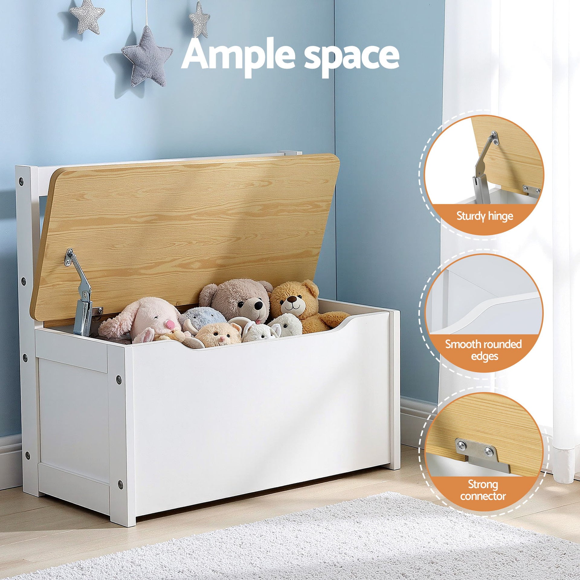 Keezi 2 in 1 Kids Table and Chair Set, Activity Table with Storage Bench and 2 Chairs for Reading, Drawing, Writing, Snack Time & Arts Crafts, 4 PCS Toddler Table and Chair Set, Natural Awezingly