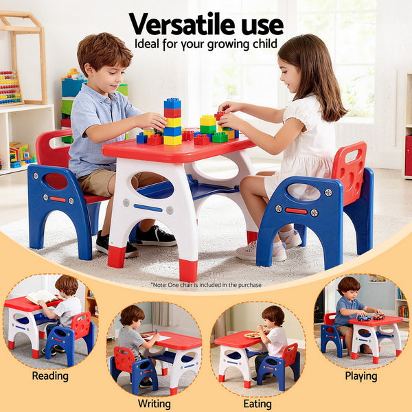 Keezi Kids Table and Chair Set HDPE Toddler Activity Play Set Orange/Yellow Awezingly