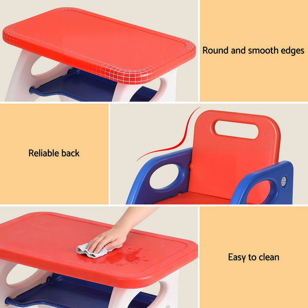 Keezi Kids Table and Chair Set HDPE Toddler Activity Play Set Orange/Yellow Awezingly