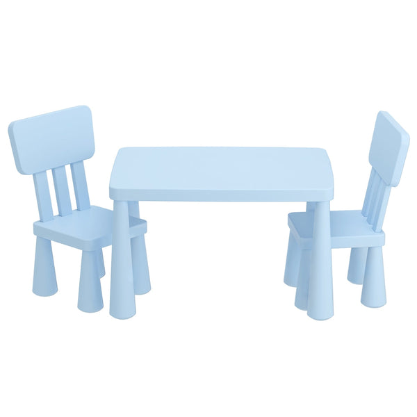 1 Keezi Kids Table and 2 Chairs Set Blue Keezi