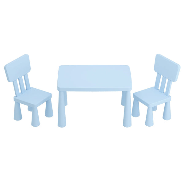 1 Keezi Kids Table and 2 Chairs Set Blue Keezi