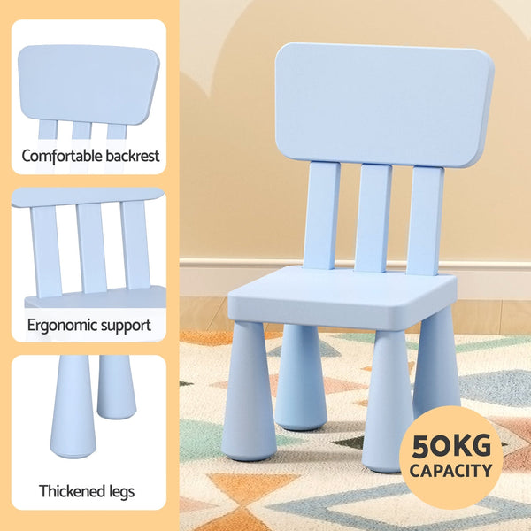 1 Keezi Kids Table and 2 Chairs Set Blue Keezi