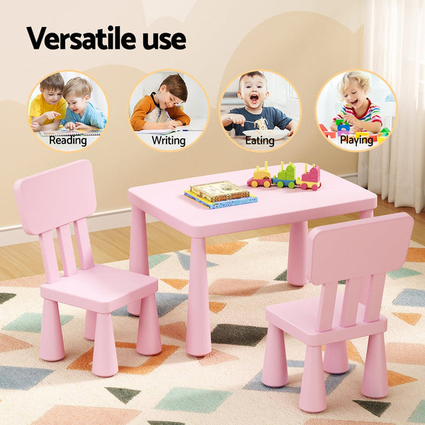 1 Keezi Kids Table and 2 Chairs Set Pink Keezi