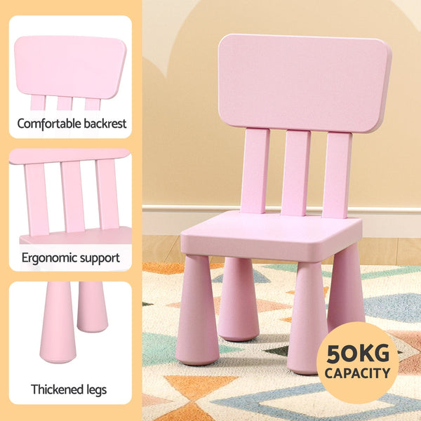 1 Keezi Kids Table and 2 Chairs Set Pink Keezi