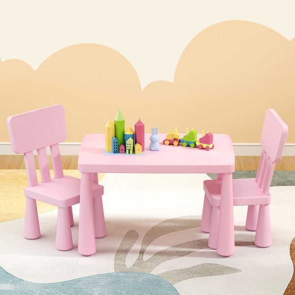1 Keezi Kids Table and 2 Chairs Set Pink Keezi